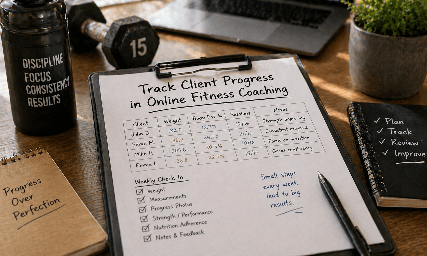 Track Client Progress in Online Fitness Coaching